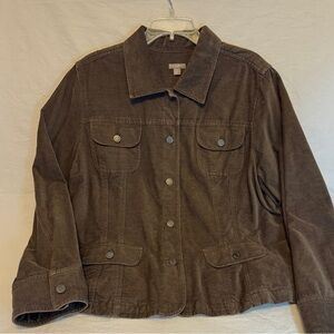 J. Jill Brown Corduroy Jean Jacket